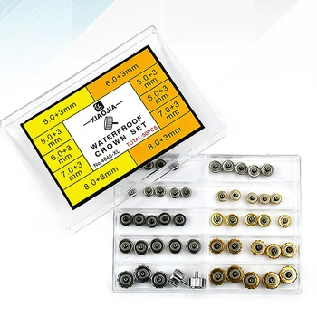 Комплект деталей для латунной заводной головки часов BD-4046XL, 50 шт, набор водонепроницаемых заводных головок для часовщиков разного размера