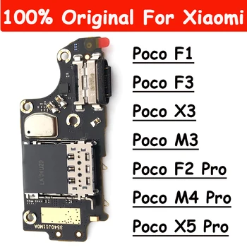 Оригинальное USB Зарядное Устройство Зарядный Порт Для Xiaomi Poco F1 F2 Pro F3 F4 M3 X3 X4 M4 Pro 4G 5G Док-разъем Микрофонная Плата Гибкий Кабель