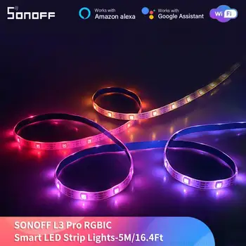SONOFF L3 Pro Smart LED Light Strip 5M Dimmable RGBIC Strip Lights Приложение Дистанционного Управления через eWeLink Alexa Google Smart Home