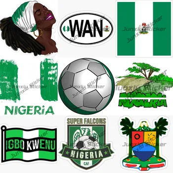 Наклейка с флагом и гербом Нигерии, Нигерия, Абуджа, Лагос, Нигерия, наклейка Igbo Kwenu, Нигерийская гордость, 9ja Naija, Нигерия, Наклейка WAN