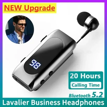 K55 Lavalier Business Bluetooth 5.2, наушники для разговора/прослушивания музыки, 20 часов, светодиодный цифровой дисплей, беспроводные наушники с шумоподавлением.