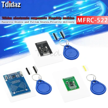 Высококачественный Модуль Индуктивного Датчика RFID IC-карты MFRC-522 RC522 RFID NFC Reader RF IC Card Для Модуля Arduino + NFC-Карта S50 + Кольцо для ключей NFC