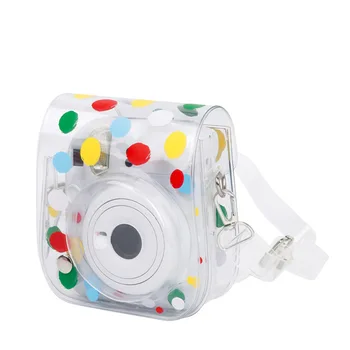 Новая Применимая камера Fujifilm Instax Mini12 / 11, Прозрачная сумка для фотоаппарата, Защитная сумка для цифровой камеры для девочек в горошек