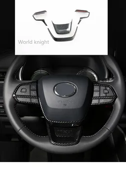 Крышка панели рулевого колеса в стиле углеродного волокна, Отделка безеля, Вставка для украшения значка для Toyota Highlander XU70 2021 2022