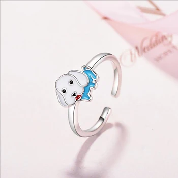 KOFSAC Новое Темпераментное кольцо с милой собачкой, модные кольца из стерлингового серебра 925 пробы для женщин, ювелирные изделия для помолвки, Рождественские подарки