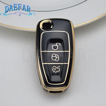Чехол Для Автомобильных Ключей Из ТПУ Для Ford Ranger C-Max S-Max Focus Galaxy Mondeo Transit Tourneo Custom Auto Key Holder Брелок Для Ключей