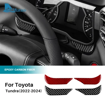 Наклейщик Из Настоящего Мягкого Углеродного Волокна Для Toyota Tundra 2022 2023 2024 Приборная Панель Автомобиля Внутренняя Отделка Декор Аксессуары Для LHD