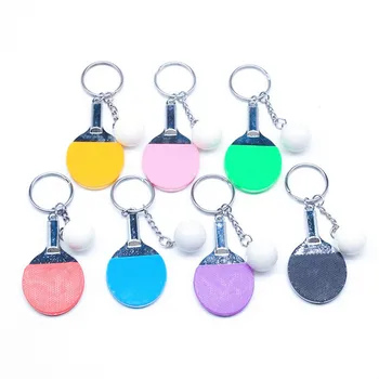 7 цветов Спортивный мяч для пинг-понга, настольного тенниса, бадминтона, шара для боулинга, брелок для ключей, брелок для ключей, сувенир, подарок llaveros