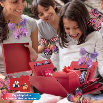 Креативная подарочная коробка с сюрпризом в виде летящей бабочки, собранная своими руками Подарочная коробка ручной работы Для подарка на День Святого Валентина, подарок на День рождения