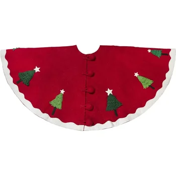 T1R Многослойная юбка для рождественской елки, красные украшения, праздничные принадлежности для вечеринок, Дом и сад