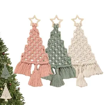Набор для Рождественской елки ручной работы в форме Рождественской елки Набор для макраме в стиле Бохо Маленький Настенный Гобелен Boho Christmas