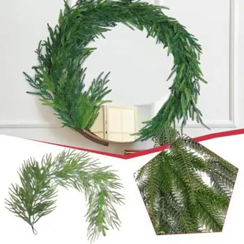 Рождественская гирлянда из зелени сосны и кипариса, свадебное рождественское украшение из ротанга, 5-футовая Праздничная Искусственная реалистичная сосновая гирлянда