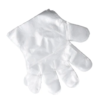 100 штук прозрачных одноразовых перчаток пищевого качества Без запаха, удобные, гладкие на ощупь Одноразовые полиэтиленовые гигиенические перчатки для пищевых продуктов