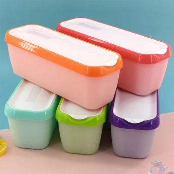 5-цветная Большая Прямоугольная коробка для мороженого Пластиковый ящик для хранения Холодильник Ящик для хранения Пищевых контейнеров Кухонное хранилище