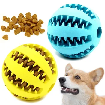 Игрушки для домашних животных из натурального каучука, Игрушки для собак, Игрушки для жевания, мяч для чистки зубов, Сверхпрочный Интерактивный эластичный мяч для аксессуаров для домашних животных