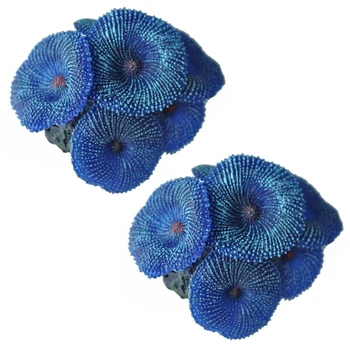 2X Аквариумное Растение Искусственный Коралловый Синий