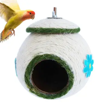 Гнездо Колибри Ручной Работы Для Попугая Coco House Bed Место Размножения Для Отдыха От укусов и Птичье Гнездо Для Волнистого Попугайчика Cockatiel