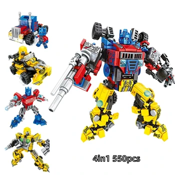 Робот-трансформер Optimus Mecha Строительные блоки, Мини-Совместимые Фигурки, Набор кирпичей, модель классического фильма, детские игрушки Для мальчиков и детей