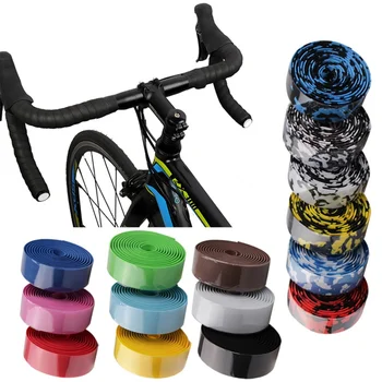 Ремешок для руля дорожного велосипеда, удобный ремень для гоночного руля, мягкий резиновый ремешок для руля велосипеда, Камуфляжный противоскользящий для езды