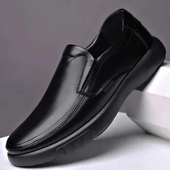 Мужская деловая кожаная обувь 2023 Мужская обувь Весенняя новинка Спортивная обувь на шнуровке Трендовая повседневная кожаная обувь для улицы