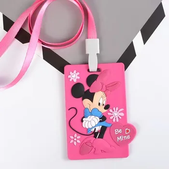 Шнурок для обложки карточки Disney Stitch Minnie Mickey Мультяшный Выдвижной ID Campus Bank с Микки и Минни шейным ремнем и веревкой в подарок