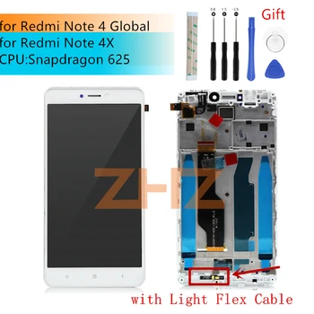 Для Xiaomi Redmi Note 4 Глобальная Версия Дигитайзер с Сенсорным ЖК-экраном В Сборе + Рамка для redmi note 4x snapdragon 625 Запчасти для Ремонта