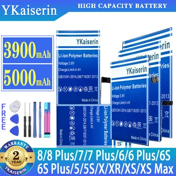 Аккумулятор YKaiserin для iPhone 8 8+ 7 7+ 6 6+ 6S 6S + 5 5S X XR XS Max Аккумулятор большой емкости + номер для отслеживания