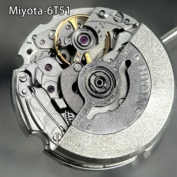 Miyota 6T51 Японский Стандартный механический механизм для женских часов Автоматический механизм с быстрой настройкой дня / Даты 21 Драгоценный камень