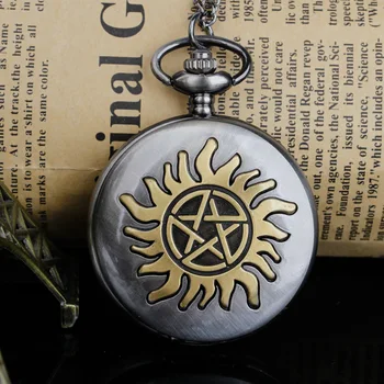 Винтажные карманные часы с золотой Звездой и Подсолнухом, бронзовые Кварцевые часы, ожерелье, цепочка с тремя взаимосвязанными брелками, подарки Дружбы