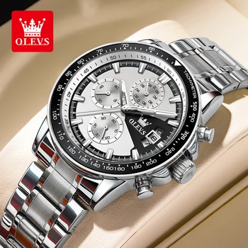 Оригинальные кварцевые часы OLEVS для мужчин, хронограф, водонепроницаемые мужские наручные часы, модные деловые мужские часы, тренд 2023 года