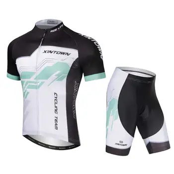 Комплект из джерси для велоспорта для мужчин, Быстросохнущая дышащая велосипедная одежда с коротким рукавом для катания на горных велосипедах, шорты на силиконовой подушке