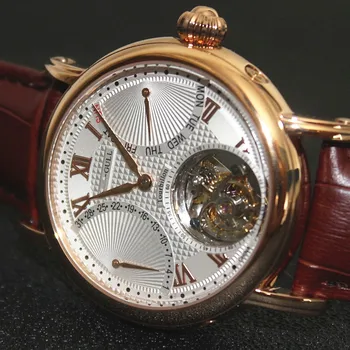 Роскошные часы с турбийоном, многофункциональный ручной манипулятор, водонепроницаемый ремешок из крокодиловой кожи, часы для платья Tianjin St8001