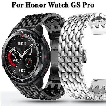 Для Honor Watch GS Pro Magic Watch 2-46 мм Ремешок Из Нержавеющей Стали Сплав Металла 22 мм Ремешок Для Часов Браслет Из Чешуи Дракона Браслет