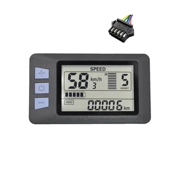 P3H ЖК-дисплей приборной панели счетчика 24 В-60 В Панель дисплея счетчика электрического велосипеда для электрического скутера (штекер SM 5PIN)
