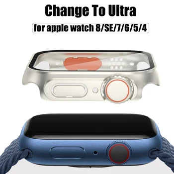 Смените пленку Ultra Glass + чехлы для ПК для Apple Watch Case 45 мм 41 мм 44 мм 40 мм Рамка Бампера iWatch Series 8 7 6 5 SE 38 42 мм