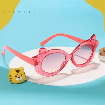 Милые детские солнцезащитные очки с защитой от ультрафиолета, модные детские мультяшные уши животных, Солнцезащитные очки, очки-бантики, реквизит для уличной фотографии, украшения