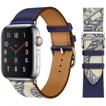 Кожаный Ремешок для Apple Watch Band 45 мм 44 мм 42 мм 38 мм 40 мм 41 мм 49 мм 44 45 мм Браслет iWatch Series Ultra 8 7 6 5 4 3 SE Ремень
