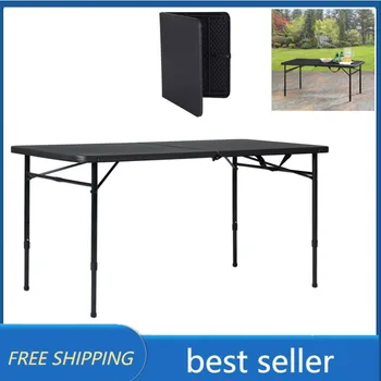 Опоры 4-футового домашнего стола, складывающегося пополам, складные столы и стулья насыщенного черного цвета