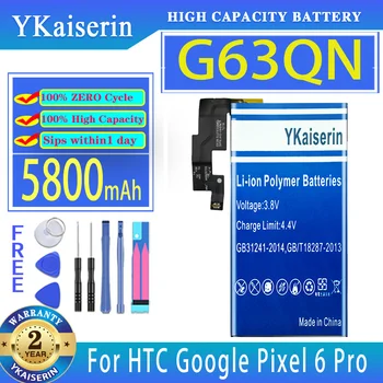 YKaiserin Аккумулятор G63QN GMSB3 5200 мАч/5800 мАч Для HTC Google Pixel 6 Pro Pixel6 Pro 6Pro Pixel6 Bateria