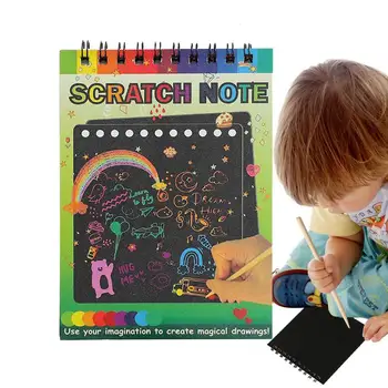 Блокнот для скретч-творчества 10шт Rainbow Scratch Party Favours Мультяшная детская бумага, инструмент для граффити своими руками Rainbow Scratch Party