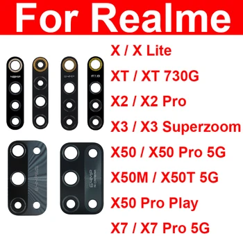 Объектив Задней Камеры Для Oppo Realme X Lite XT 730G X2 X3 X7 X50 Pro XT X50M X50T 5G Задний Основной Объектив Мини-камеры с Ремонтом Наклейки