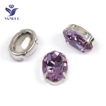 YANRUO 4120 Все размеры Фиолетовые Овальные Необычные камни Стразы с обратной стороной K9 Стеклянные хрустальные стразы для рукоделия и украшения