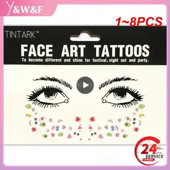 1-8 шт. временная татуировка для лица милые маленькие цветы женские татуировки наклейки для лица макияж глаз наклейка водонепроницаемая для женщин 2020