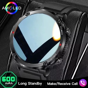 Мужские смарт-часы LIGE с большой батареей 600 мАч, водонепроницаемые военные часы IP68, спортивные смарт-часы с Bluetooth-вызовом для Xiaomi Android iOS