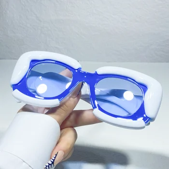 Новые модные модели квадратных солнцезащитных очков для женщин в популярной большой оправе в форме облака, индивидуальные оттенки UV400