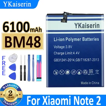 YKaiserin Аккумулятор для Xiao Mi BM48 Аккумулятор емкостью 6100 мАч для Xiao Mi Note 2 Note2 Высококачественные сменные батареи для телефона