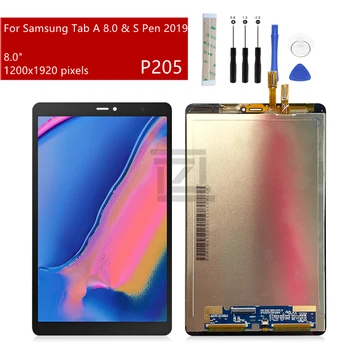 Дисплей для Samsung Galaxy Tab A 8,0 и S Pen (2019) P205 ЖК-Сенсорный Экран Дигитайзер Стеклянная Панель В Сборе Замена Ремонтной детали
