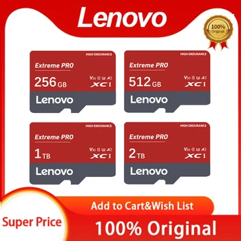 Lenovo Micro TF SD Card 128 ГБ Флэш-Карта Памяти 256 ГБ 512 ГБ 1 ТБ 2 ТБ Class10 TF / SD Карта Памяти Мобильных Устройств Для Nintendo Switch